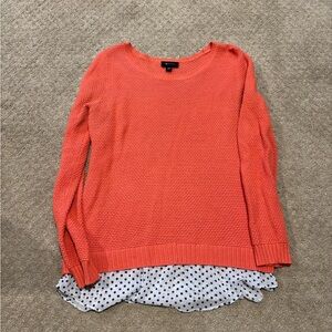 AB Studio Women’s Crewneck Sweater with Blouse Hem